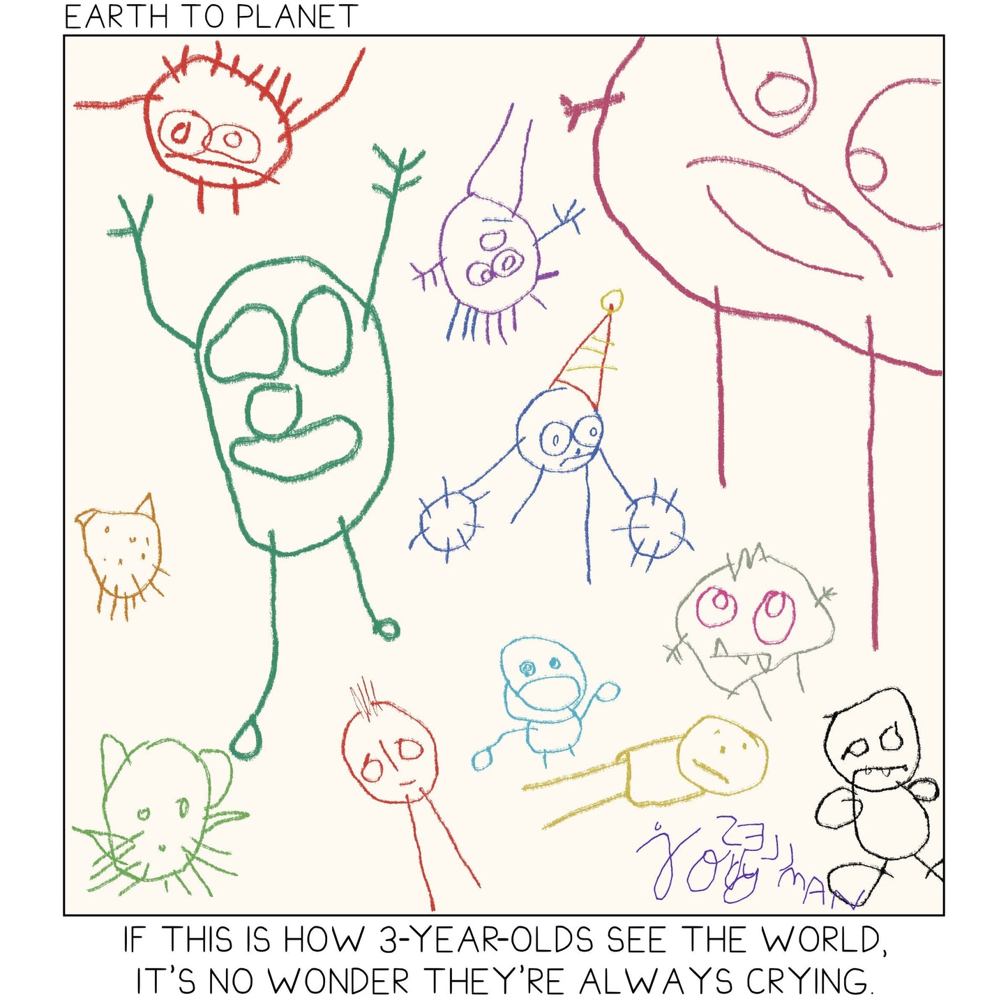 Three-Year-Old's Worldview Cartoon