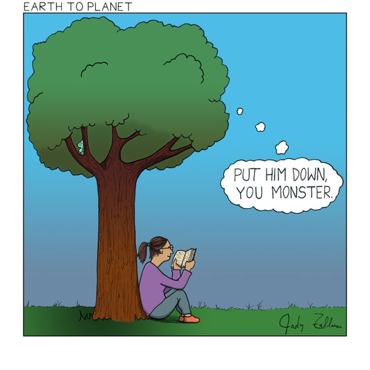 Tree and Book Cartoon