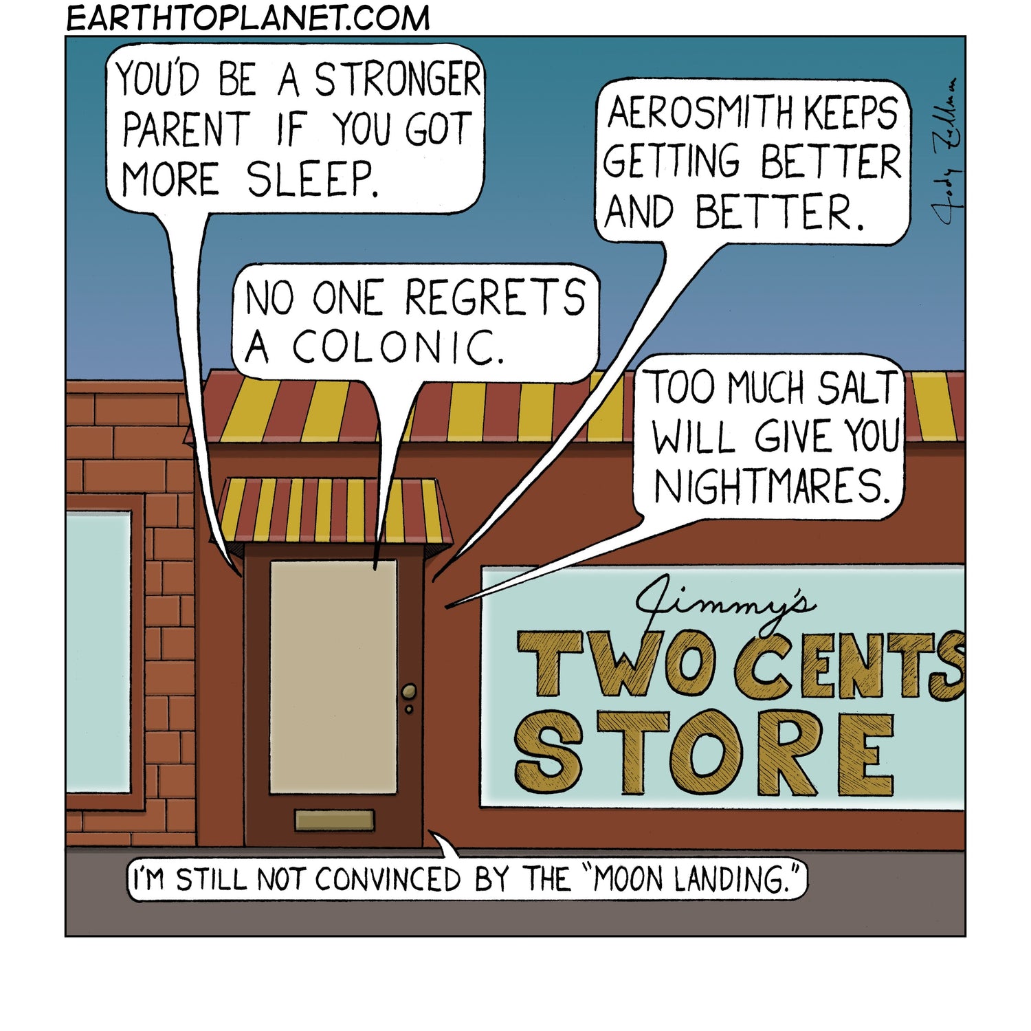Two Cents Store Cartoon
