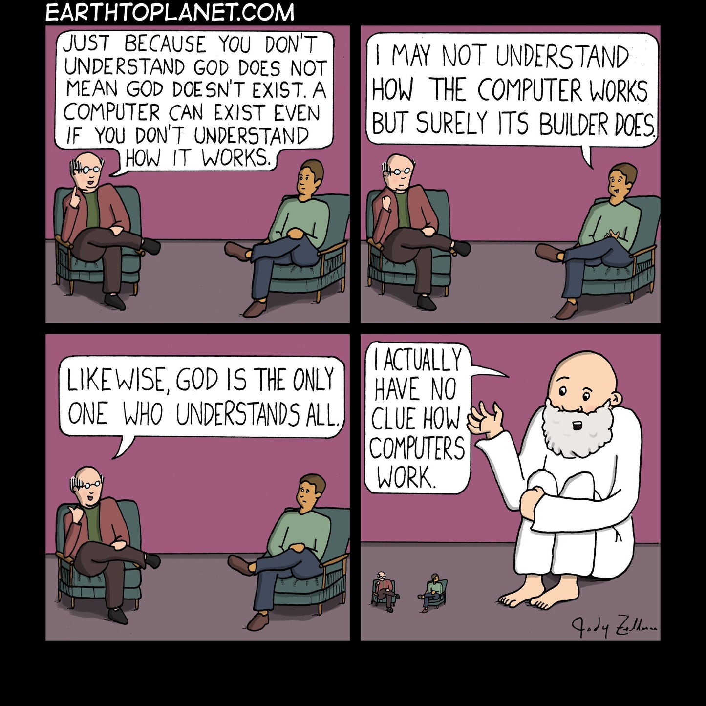 Understanding God Cartoon