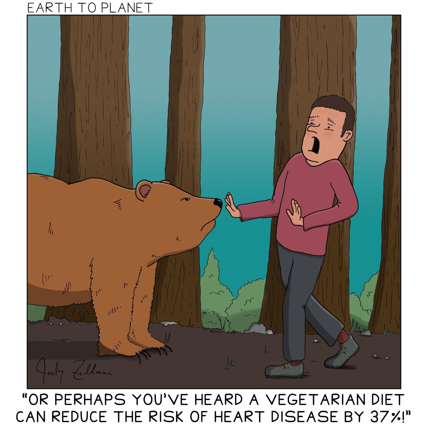 Vegetarian Bear Cartoon