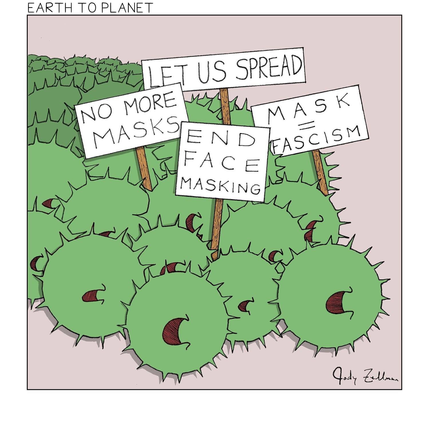 Virus Protest Cartoon