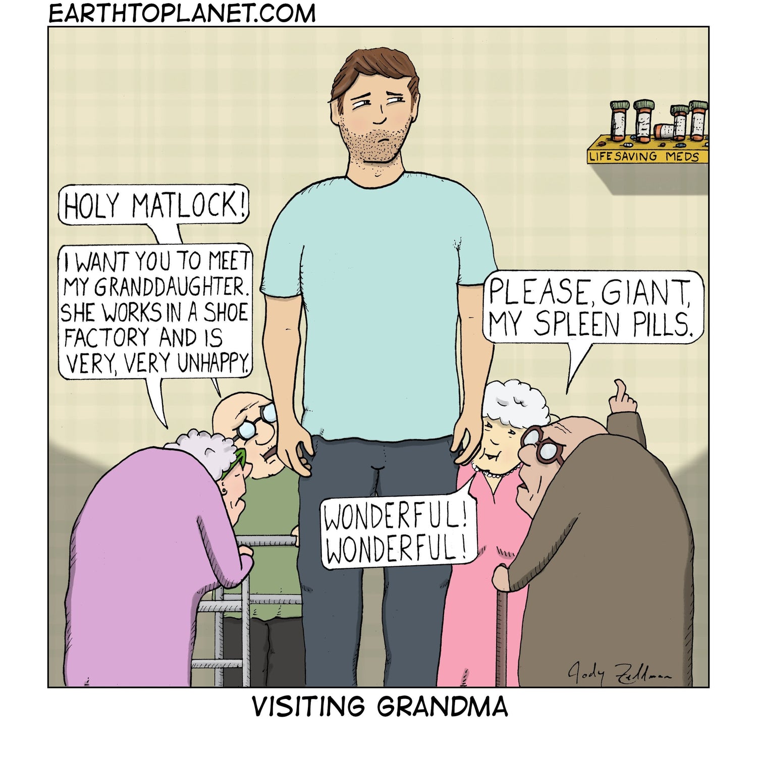 Visiting Grandma Cartoon
