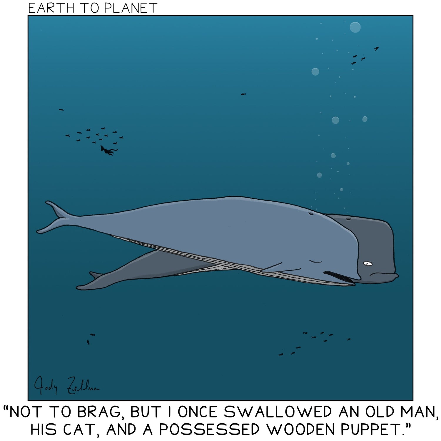 Whale Brag Cartoon