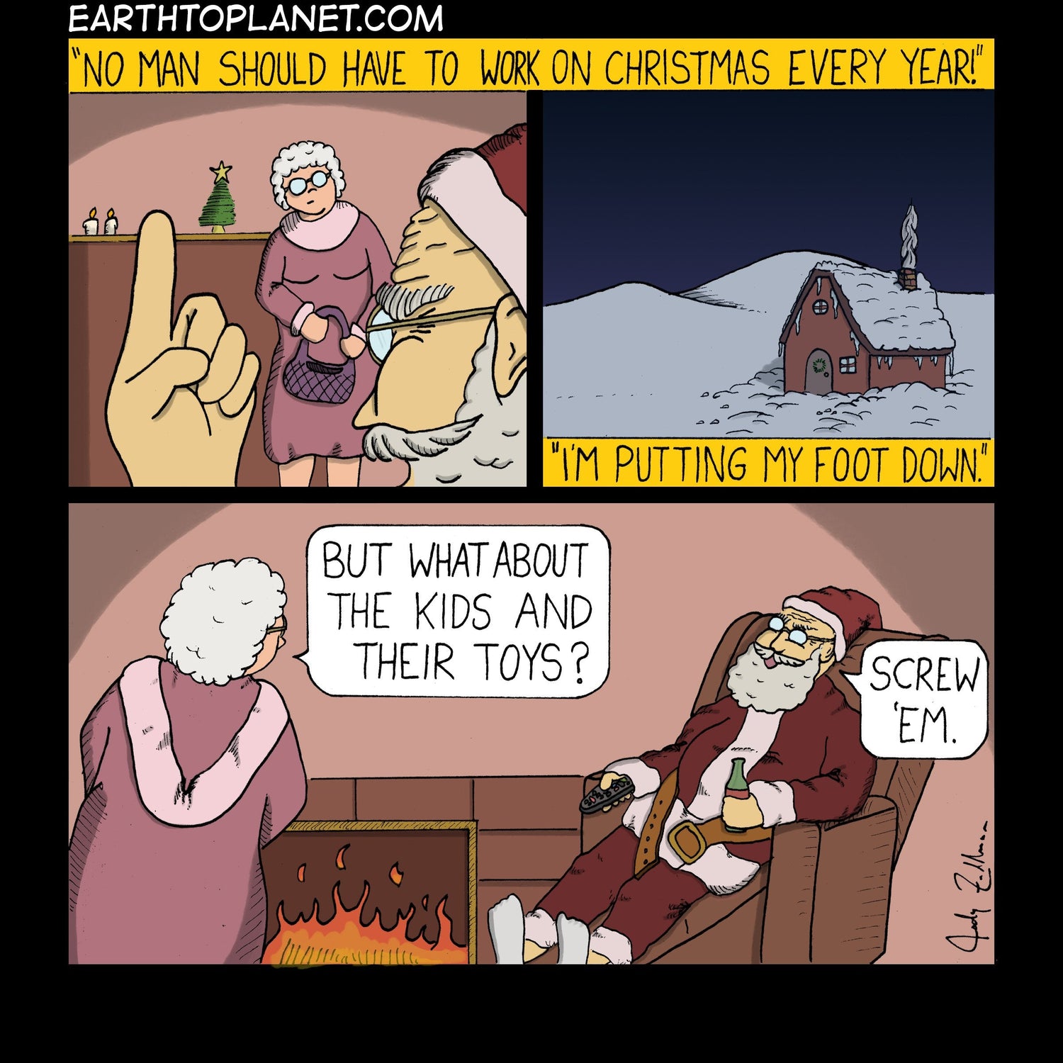 Working on Christmas Cartoon
