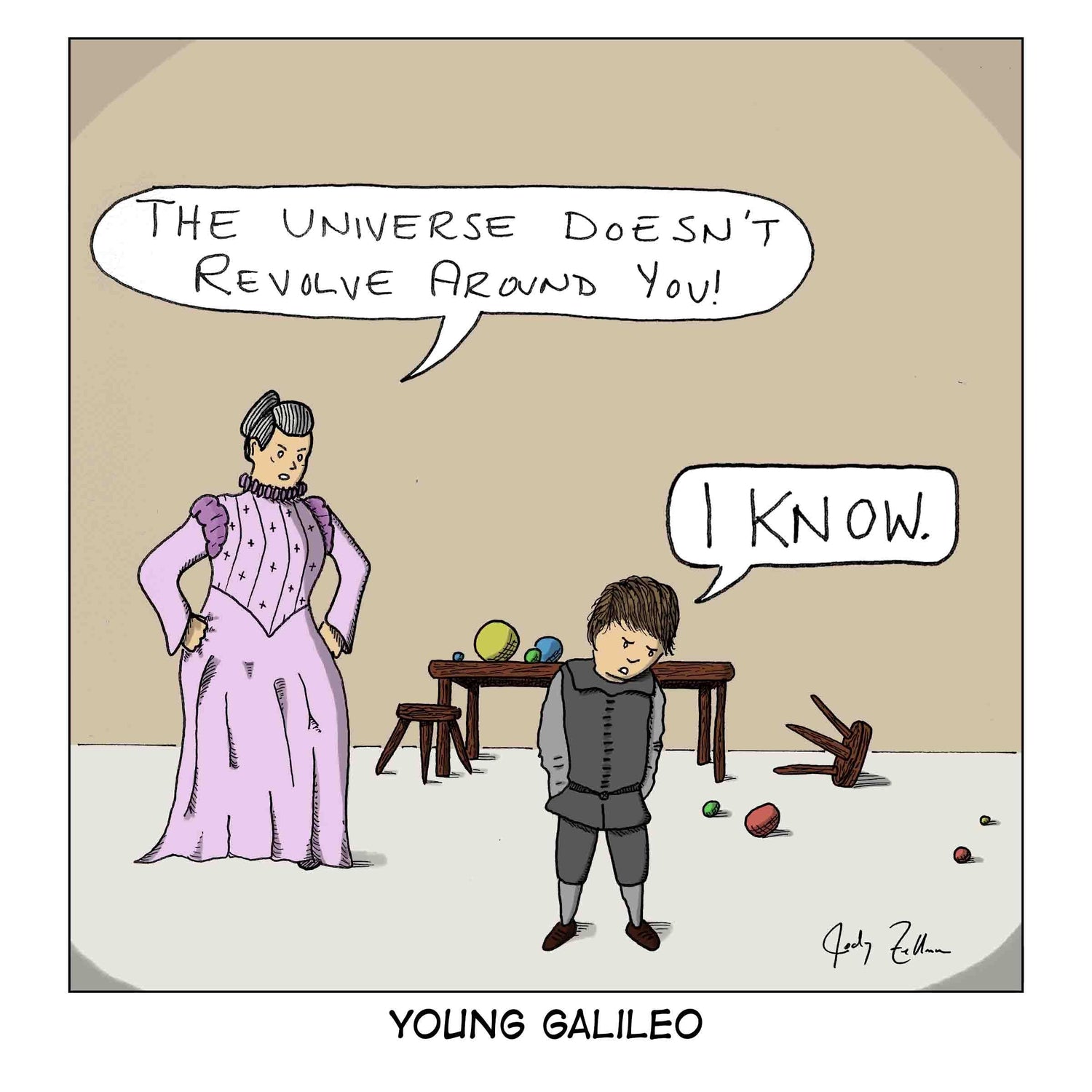 Young Galileo Cartoon